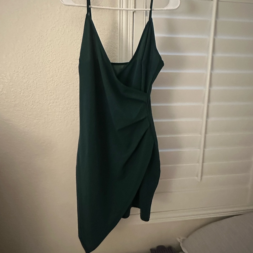 Green wrap dress